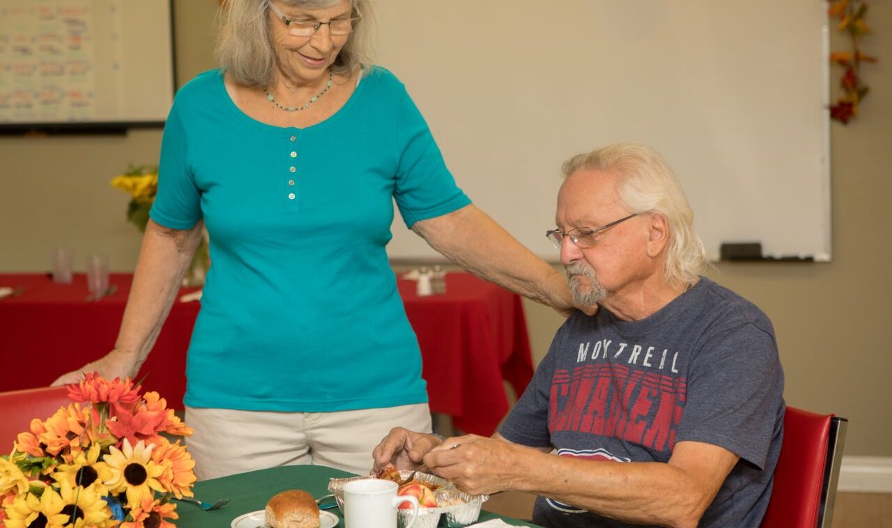 Picture of a client receiving a meal