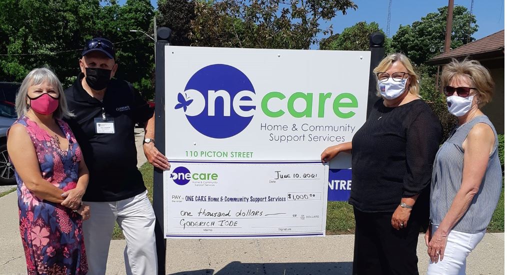 IODE Goderich gives donation to ONE CARE